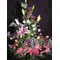 Arrangement in basket for new born girl