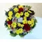 Spring joyful wreath with season colored flowers!!!(on oasis moss base diam.appr. 0,30m)