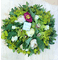 1st May wreath with season colored flowers!!!(on oasis moss base diam.appr. 0,30m)