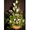 Κεραμικό κασπώ με λευκά και πράσινα άνθη