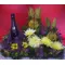 Flower arrangement with champagne