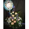 Basket with flowers in blue