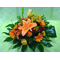 Μεταλλικό κασπώ με πορτοκαλί λουλούδια