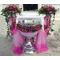 Baptismal decoration. Twin vases + garland.