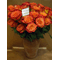 (11) orange roses A' quality Dutch with greens gift wrapped