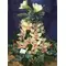 Christmas basket with cymbidium orchids and amaryllis