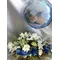 Arrangement of flowers for new born baby + stick balloon + teddy bear- Exclusive!!!