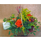 Season flowers arrangement in small basket