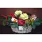 Christmas basket with flowers,wine and chocolates