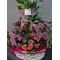 Basket flower arrangement for new born baby