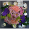 Flower arrangement in zink plate 25χ25  with sea shells