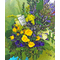 Μπουκέτο με κίτρινα & μπλε λουλούδια