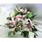 Arrangement with cymbidium orchids in "paper look" ceramic pot