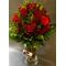 Design μπουκέτο  με (51) κόκκινα τριαντάφυλλα + Βάζο + Χρωματιστό Νερό !!!