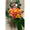 (50)+ Mixed colors roses bouquet with greens + Vase Only 50,00€