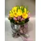 Tulips (30) stems in glass cylinder with decorative sand layers !!!
