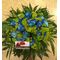 Blue Roses (21) stems exclusive in basket (economy)
