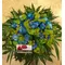 Blue Roses (21) stems exclusive in basket (economy)