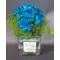 Glass  with "blue(dyed) roses"