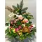Christmas Arrangement with Waxed Roses & Decoration.