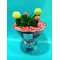 Gymnocalysium Cactus  Σύνθεση  σε γυάλινο  σκεύος με χρωματιστή διακοσμητική άμμο !!!