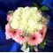 Wedding bouquet with pink hydrangeas