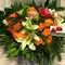 Christmas Arrangement Tropical Flowers & Candle & Decoration.