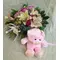 Arrangement  "Christmas" for new born baby girl +Teddy !! (also available in blue)