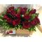 Red roses in wooden pot ! (21) stems