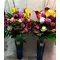 "Twins" Vases with  +35 ecuador roses & Exclusive  Flowers & Decoration