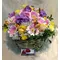 Easter Arrangement In Basket Spring Vivid Colors.