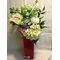Design Exclusive Vase "Colored Glass" with Elegant Flowers
