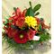 Christmas red flowers basket.