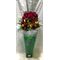 Exclusive Ecuador Roses 60+  stems in Heavy Clear Pyramid Glass Vase (height +70cm).