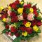 Mixed colored roses in basket. (50) stems.