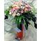 Exclusive Roses Bouquet (50+) stems. in cylinder vase with colored water. New !!! Pastel & Silver Colors.