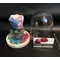 Rose Preserved "RAINBOW"  in "Glass Fanus" Diam 12 cm Height 14 cm .