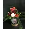 Roses and flowers  in decorative  15 cm χ 15 cm  Divine  Hatbox.