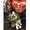 "Get Well Soon" with  Flowers + Vase + Balloons + Teddy + Decoration