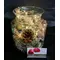 Christmas Glass with  flowers & decoration. Led Lights (included)