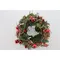 Christmas Wreath decorated with decoration, twigs, moss, balls, pinecones and abies nobilis. Diam. 35cm (Red, silver, gold)