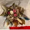 Wedding flower decoration. Summer style. Dried flowers. Set of (2) wall arrangements, (1) bridal bouquet, (1) reception table arrangement, (1) auto arrangement.