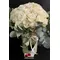 (51) White  Roses Extra Quality Bouquet & Vase with decorative colored moss. Yacht Flower Decoration.