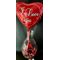 ​Valentine's Roses arrangement in Drop Vase with Led Lights decoration & Helium Balloon.
