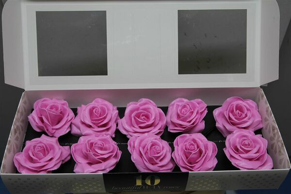 (10) Exclusive Pink Waxed  Roses In Vase Arrangement!!! NEW!!! Also available in pink