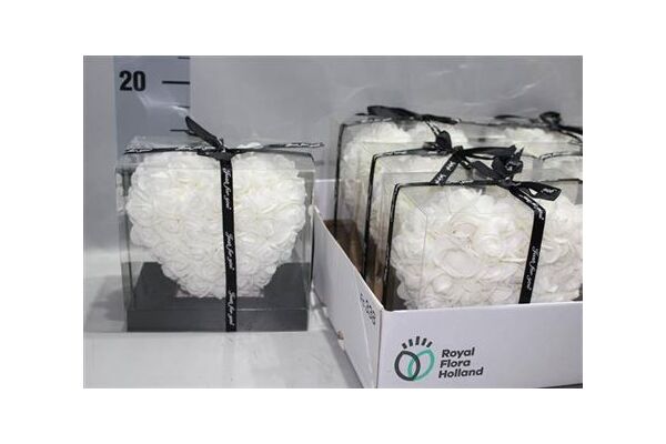 Roses "Heart". 16cm. In "Decorative Dispaly Box" Available in White, Pink & Red. (artificial roses)